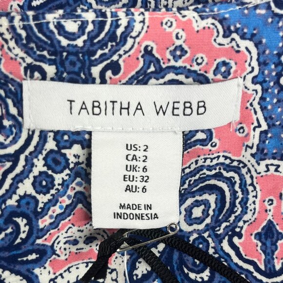 Tabitha Webb Sheath Shift Dress Womens Size 2 Blue Pink Sleeveless Pockets - Picture 6 of 10